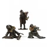 Three Bronze Commedia dell'arte Characters by Yvette Lamoureux, Bronze with applied patinas; the first a bowing figure, sold Oct 2020
