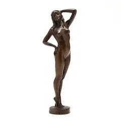 Standing Nude Female by Frank C. Wamsley, Bronze, sold Oct 2020