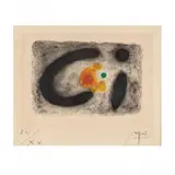 Fusées (Rockets) by Joan Miró, Aquatint in colors with stencil coloring, sold Sep 2020