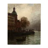View of Paris from the River Seine by Louis Aston Knight, Oil on canvas (lined), sold Sep 2020