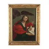 John the Evangelist by Juan Nepomuceno Herrera, Oil on tin, sold Sep 2020