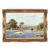 Hill Country Bluebonnets by William Robert Thrasher, Oil on canvas, sold Sep 2020