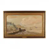 Along the Coast by Louis Michel Eilshemius, Oil on fiberboard, sold Sep 2020