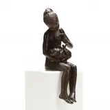 Seated Girl with Kitten by Elsa Martinus, Bronze with warm brown patina, sold Sep 2020