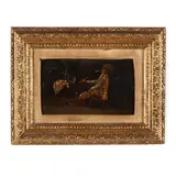 The Smoking Cavalier by E. Caracciolo, Oil on panel, sold Aug 2020