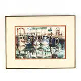 A Harbour Scene by Ann Vasilik, Watercolor on cold-pressed paper, sold Aug 2020