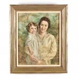 Portrait of a Mother & Child by Billy Price Carroll, Pastel on canvas, sold Aug 2020