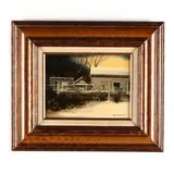 Minnesota Farm by Ken Eberts, Oil on board, sold Aug 2020