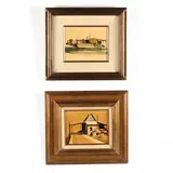 Two Original Paintings by Ritchie Benson, Watercolor on illustration board, sold Aug 2020