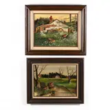 Two Original Rural Landscapes by Stephen Stallings, Oil on board, sold Aug 2020