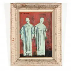 Monks by Henri Leopold Masson, Oil on Masonite, sold Aug 2020
