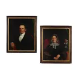 Pair of Portraits by Joseph Greenleaf Cole, Oil on canvas, sold Aug 2020