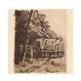 Paysage à Auvers by Paul Cézanne, Etching on cream wove paper in sepia ink, sold Aug 2020