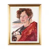 Portrait of Shirley Tenhover by Suzanne Loury, Oil on paper, sold Aug 2020
