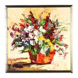 Still Life with Floral Arrangement by Charles Nivens, Oil on canvas, sold Aug 2020