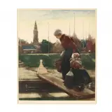 La Passerelle de Charlet by Frantz Charlet, Etching in colors, sold Aug 2020