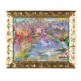 Painting from the Hummingbird Series by Kay Sutherland, Oil on board, sold Aug 2020