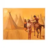 Frontier Scene Illustration by Don Neiser, Casein on board, sold Aug 2020