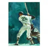 Baseball Illustration by Don Neiser, Casein on board, sold Aug 2020