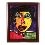 Large Portrait by Peter Keil, Acrylic on board, sold Aug 2020