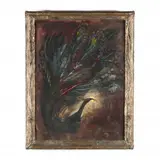 Painting of a Peacock by George Solonevich, Oil on masonite, sold Aug 2020