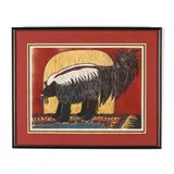 Skunk by Mary Hamilton, Woodblock print in colors, sold Aug 2020