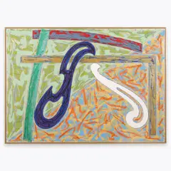 GREEN SOLITAIRE Unique by Frank Stella, Screenprint & Stencil with Hand-Coloring, sold Oct 2026