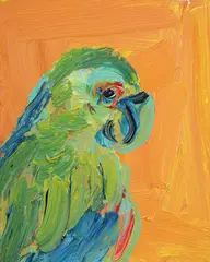 Single Amazone by Hunt Slonem, Painting, sold Oct 2026