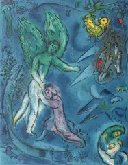 The Fight Between Jacob And The Angel by Marc Chagall, Lithograph, sold Oct 2026