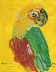 Yellow Parrot by Hunt Slonem, Painting, sold Oct 2026
