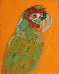 Orange Amazon by Hunt Slonem, Painting, sold Oct 2026