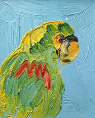 Pandu by Hunt Slonem, Painting, sold Oct 2026