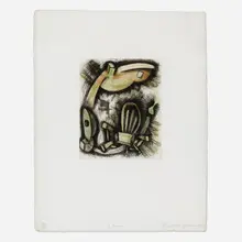 Chair by Elizabeth Murray, 1989-90, etching and aquatint in colors, sold Apr 2024