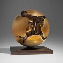 Sfera con sfera by Arnaldo Pomodoro, 1995-97, bronze, sold Apr 2024