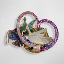 Untitled by Frank Stella, 1984, mixed media, sold Apr 2024