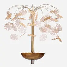 Chandelier, model 9041 by Paavo Tynell, c. 1948, brass, perforated brass, wire, sold Mar 2022