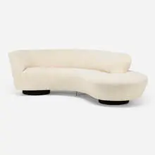 Sofa, model 4891 J by Vladimir Kagan, c. 1980, upholstery, acrylic, sold Mar 2022