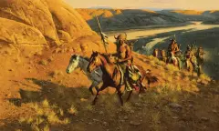 Warrior’s Return by Frank McCarthy, Oil on canvas, sold Apr 2024