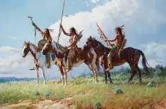 The Challenge by Martin Grelle, Oil on canvas, sold Apr 2024