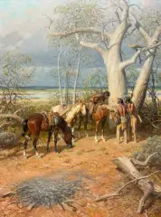 Cottonwood Gazette (2 paintings) by Tom Lovell, Oil on canvas, sold Apr 2024