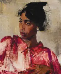 Carmelita by Nicolai Fechin, Oil on canvas, sold Apr 2024