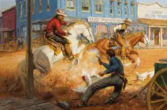 Jake’s Mistake by Andy Thomas, Oil on canvas, sold Apr 2024