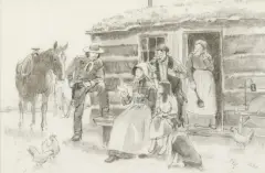 The Letter, study by Don Spaulding, Charcoal, offered Aug 2024