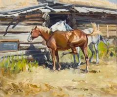 The Pesky Fly by Conrad Schwiering, Oil on board, sold Aug 2024