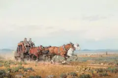 Clearing Skies and Willing Horses by Melvin Warren, Oil on canvas, offered Aug 2024