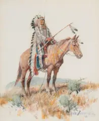 The Chief by Nick Eggenhofer, Gouache, sold Aug 2024