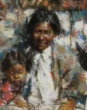 Indian Madonna by Ramon Kelley, Pastel, sold Aug 2024