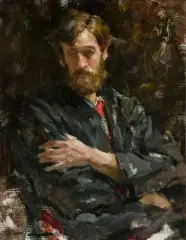 Portrait of an Artist – Dane by Ramon Kelley, Oil on canvas, sold Aug 2024