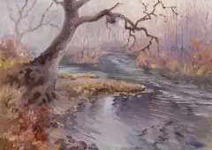 Miami River with Buttonwood Trees by George Browne, Oil on canvas mounted to board, offered Aug 2024