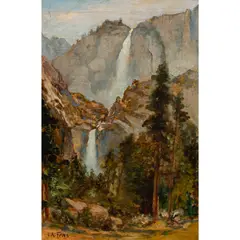 View of Yosemite by Charles Arthur Fries, oil on canvas, sold Jul 2026